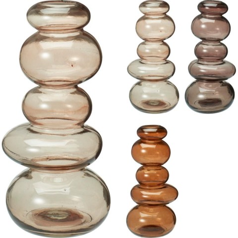 VASO VETRO PIETRE 11X23CM 3ASS